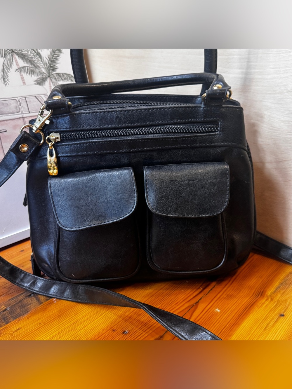 Vintange travel bag black color
